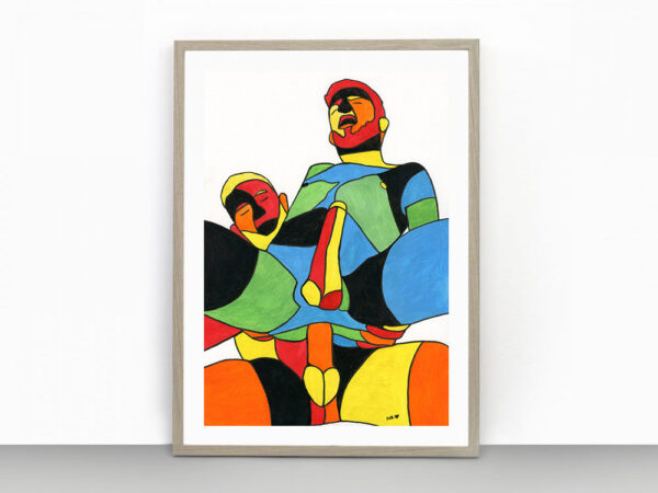 Abstract Lovers No. 1 Gay Erotic Art Print