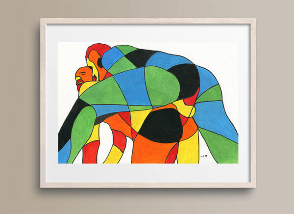 Abstract Lovers No. 4 Gay Erotic Art Print