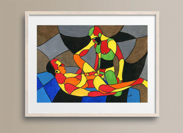 Abstract Lovers No. 5 Gay Erotic Art Print