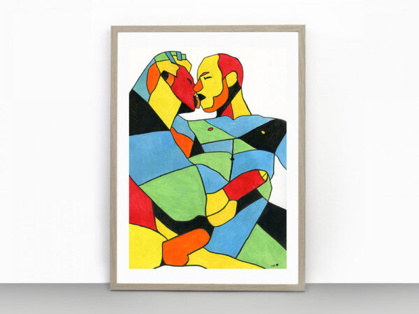 Abstract Lovers Gay Erotic Art Print