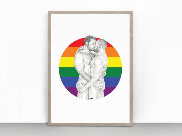 Beautiful Men No. 4 Pride Circle Gay Erotic Art Print