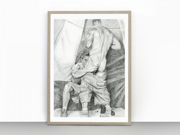 Happy Campers Gay Erotic Art Print