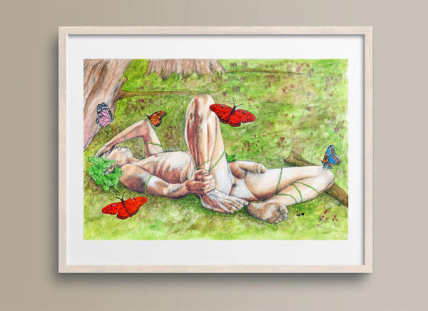 Resting Dryad Gay Erotic Art Print