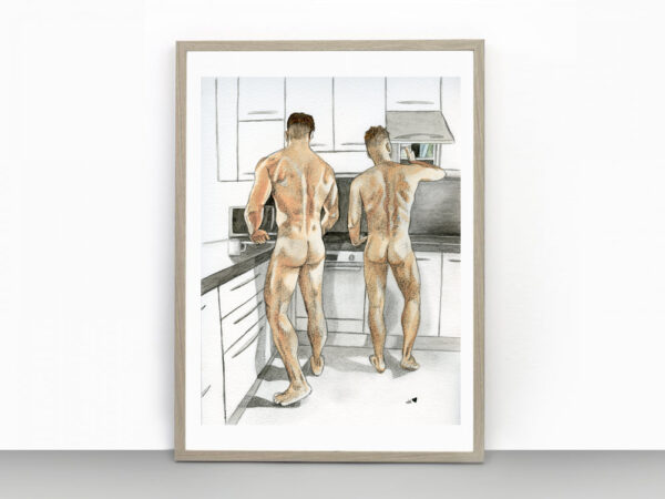 How do you like your eggs? Gay Erotic Art Print