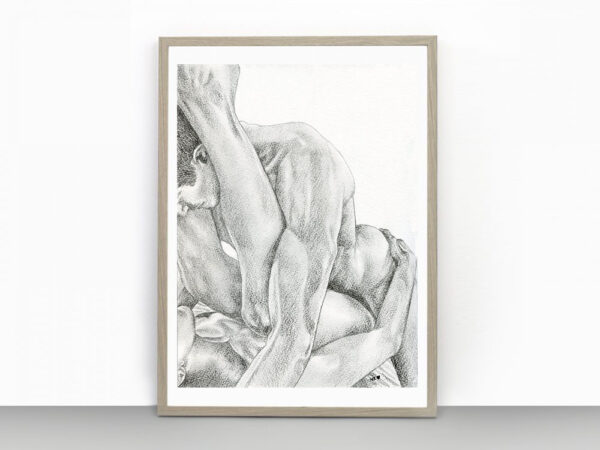 Passionate Embrace No. 2 Gay Erotic Art Print