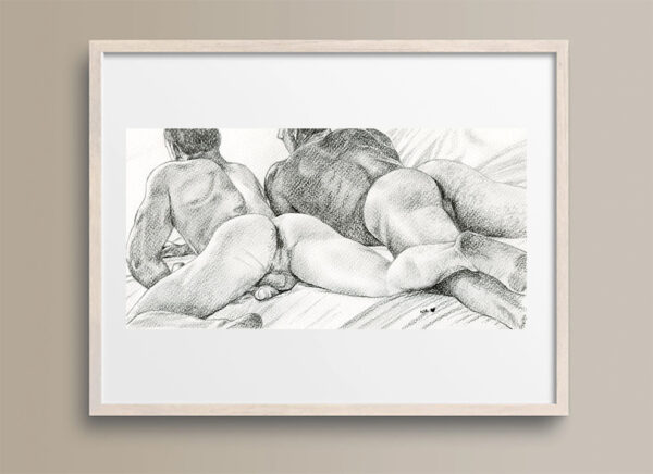 Peachy Gay Erotic Art Print