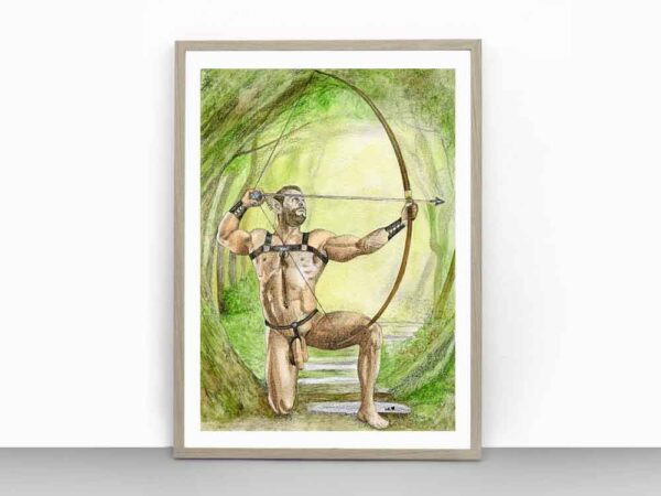 Woodland Warrior Gay Erotic Art Print