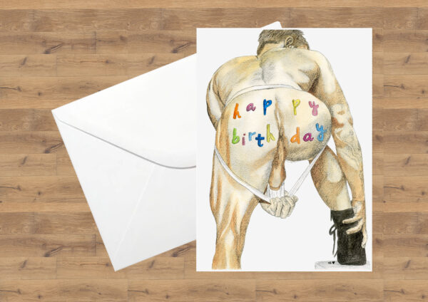 Happy Birthday No. 3 Erotic Gay Birthday Card