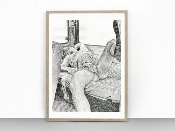 Back Seat Driver Gay Erotic Art Print